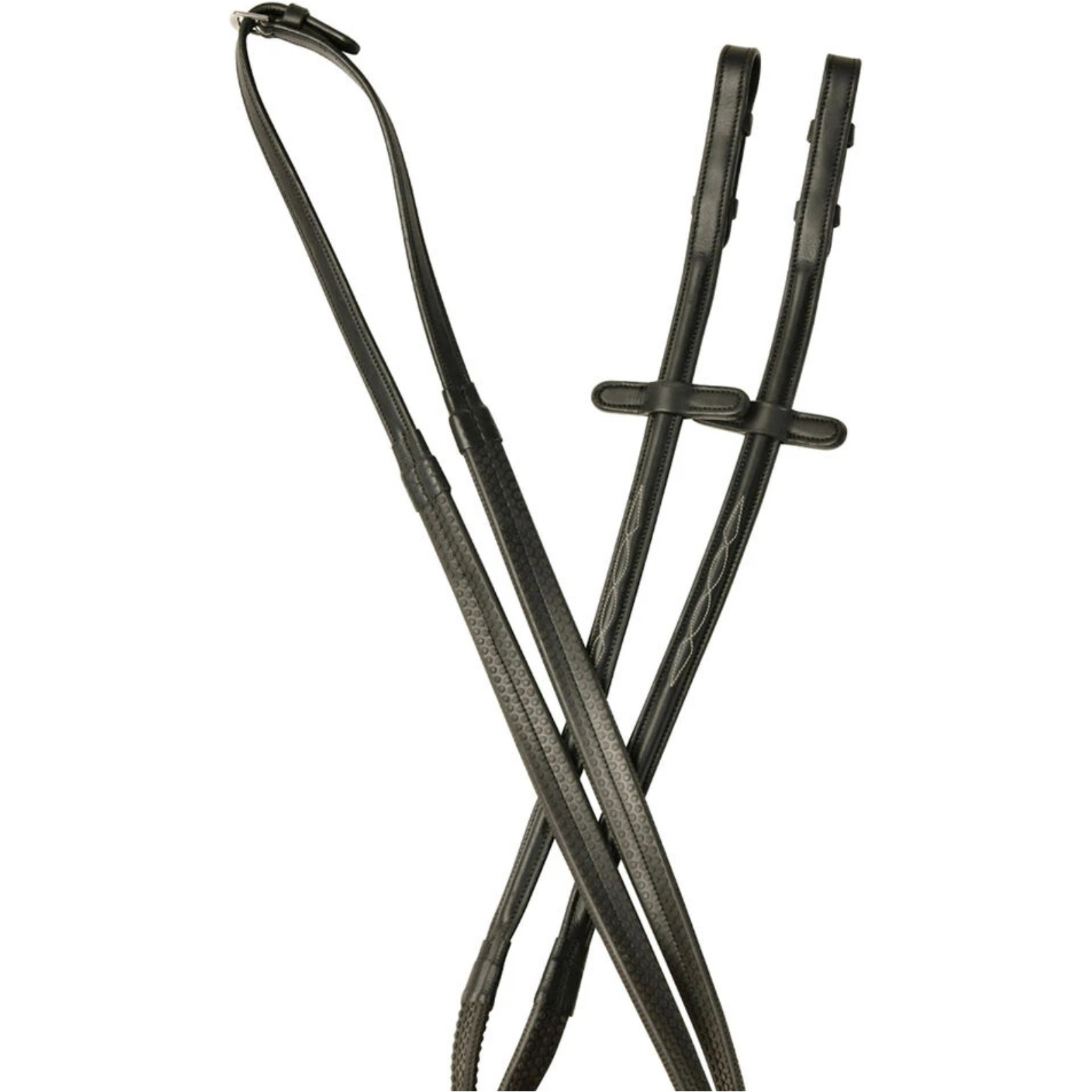 Collegiate Comfitec Opulux Fancy Raised Rubber Reins 1025189001 - Black